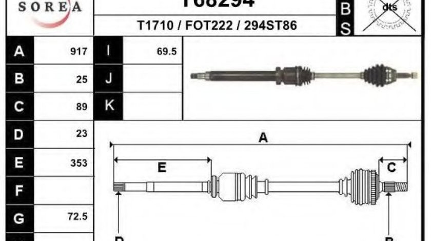 Planetara FORD FUSION (JU) (2002 - 2012) EAI T68294 piesa NOUA