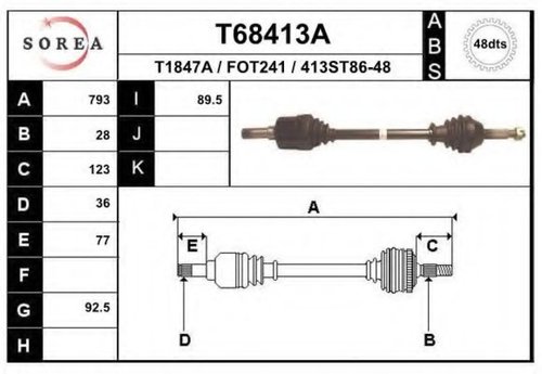 Planetara FORD TRANSIT caroserie (2006 - 2014) EAI T68413A piesa NOUA