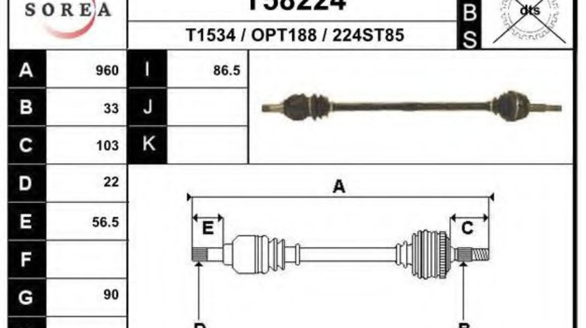 Planetara OPEL ASTRA G Cupe (F07) (2000 - 2005) EAI T58224 piesa NOUA