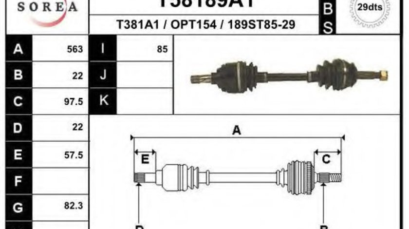 Planetara OPEL TIGRA (95) (1994 - 2000) EAI T58189A1 piesa NOUA