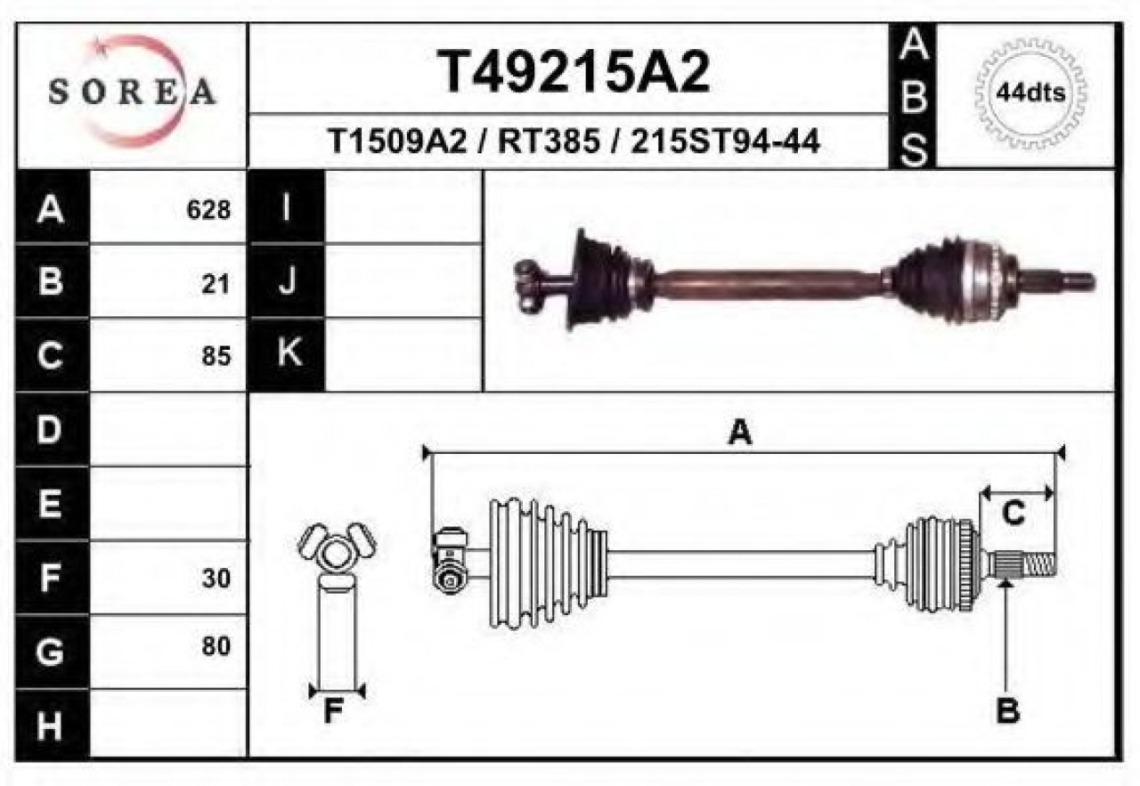 Planetara RENAULT KANGOO Express (FC0/1) (1997 - 2007) EAI T49215A2 piesa NOUA