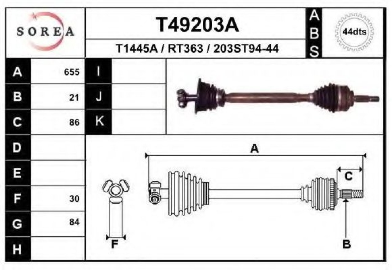 Planetara RENAULT MEGANE I Break (KA0/1) (1999 - 2003) EAI T49203A piesa NOUA