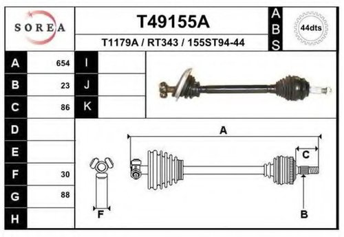 Planetara RENAULT MEGANE I Scenic (JA0/1) (1996 - 2001) EAI T49155A piesa NOUA