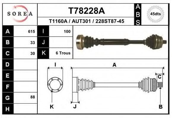 Planetara VW PASSAT Variant (3B5) (1997 - 2001) EAI T78228A piesa NOUA