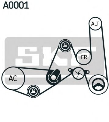 Pompa apa + Set curea transmisie cu caneluri AUDI A4 (8D2, B5) (1994 - 2001) SKF VKMC 31051-1 piesa NOUA