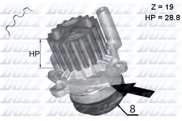 Pompa apa VW EOS (1F7, 1F8) (2006 - 2016) DOLZ A224 piesa NOUA