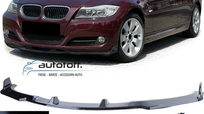 Prelungire bara fata BMW E90 E91 Seria 3 Facelift (08-13) Negru lucios