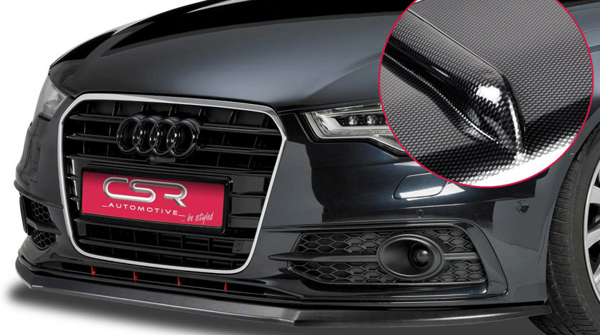 Prelungire Bara Fata Lip Spoiler Audi A6 C7 numai S-Line, in afara de S/RS 2011- CSR-CSL164-C Plastic ABS carbon look