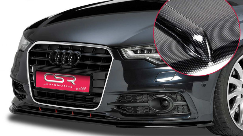 Prelungire Bara Fata Lip Spoiler Audi A6 C7 numai S-Line, in afara de S/RS 2011- CSR-CSL163-C Plastic ABS carbon look