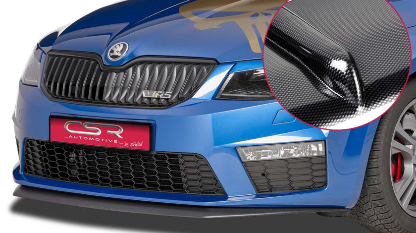 Prelungire Bara Fata Lip Spoiler Skoda Octavia 3 Typ 5E RS ab 2014 CSR-CSL150-C Plastic ABS carbon look