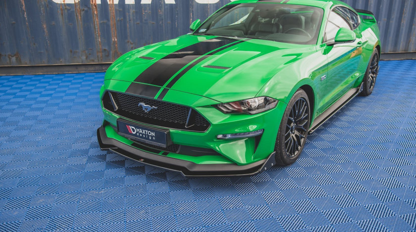 Prelungire Bara Fata Splitere Lip + Flaps V.1 Ford Mustang GT Mk6 Facelift FO-MU-6F-GT-FD1C+FSF