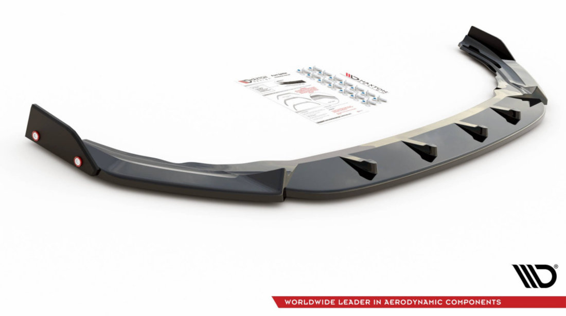 Prelungire Bara Fata Splitere Lip + Flaps V.2 Volkswagen Golf R Mk 8 VW-GO-8-R-FD2T+FSF