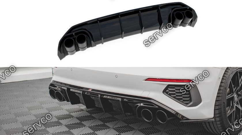 Prelungire difuzor bara spate si imitatii evacuare Audi A3 S-Line Sportback 8Y 2020- v14 - Maxton Design