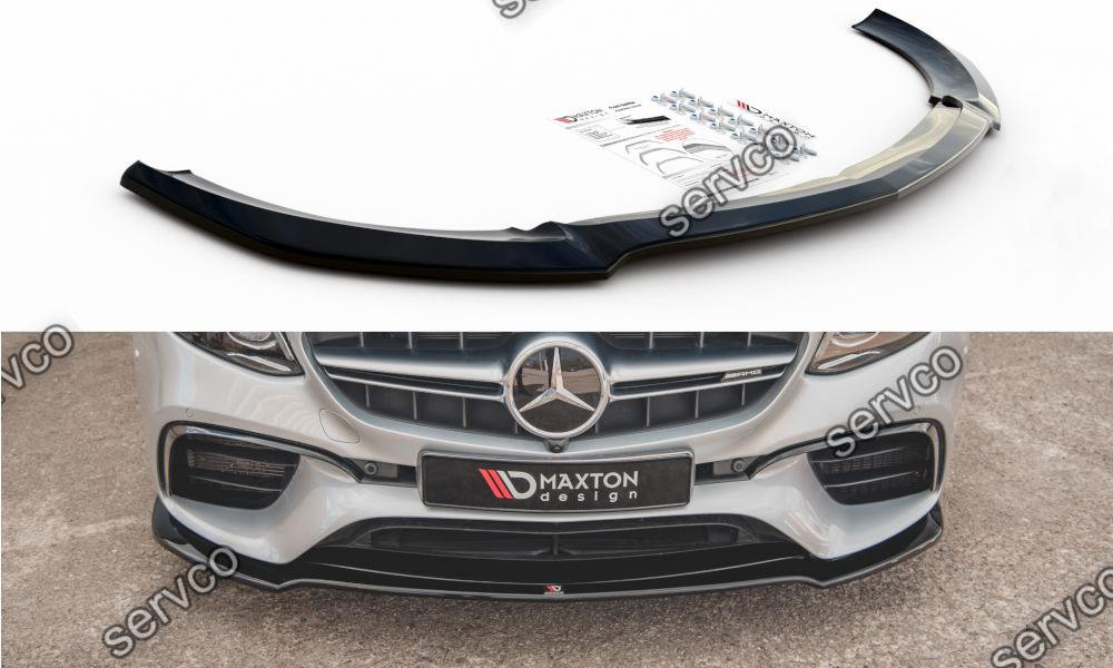 Prelungire splitter bara fata Mercedes E Class W213 S123 E63 Amg Estate Sedan 2017- v4 - Maxton Design