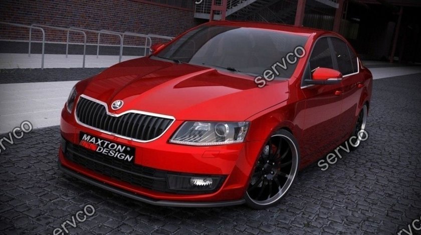 Prelungire splitter bara fata Skoda Octavia Mk3 2013-v3 - Maxton Design