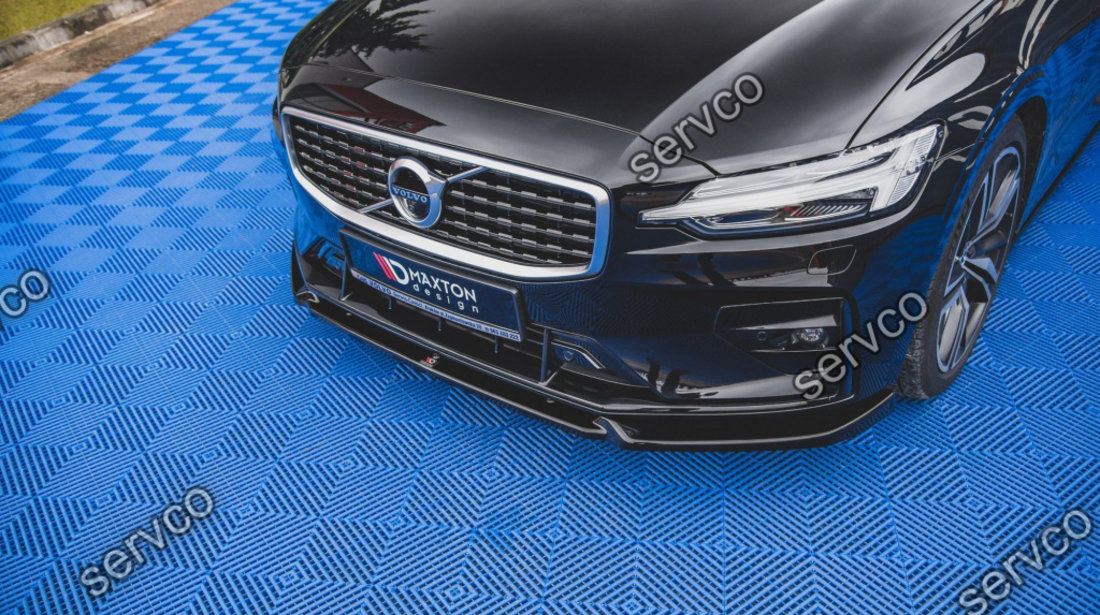 Prelungire splitter bara fata Volvo S60 R-Design Mk3 2018- v1 - Maxton Design