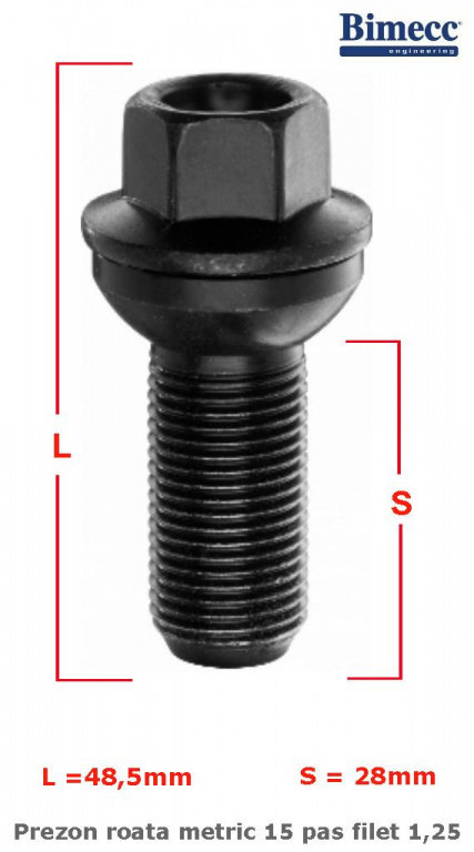 PREZON ROATA METRIC 15 PAS FILET 1,25 28MM SFERIC – COD P152528SB