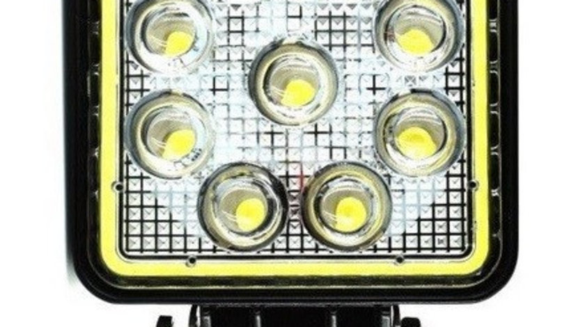 Proiector Led Auto Offroad Cu Angel Eyes 27W/12V-24V 1980 Lumeni Patrat Spot Beam 30 Grade 780146