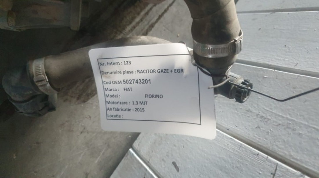 Racitor Gaze Fiat Fiorino 1.3 Multijet 2015 Cod Piesa : 502743201