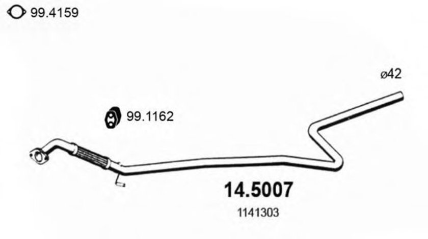 Racord evacuare FORD FUSION (JU) (2002 - 2012) ASSO 14.5007 piesa NOUA