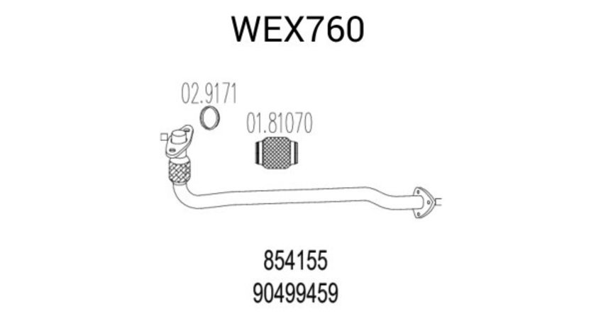 Racord evacuare OPEL ASTRA F Hatchback (53, 54, 58, 59) (1991 - 1998) QWP WEX760 piesa NOUA