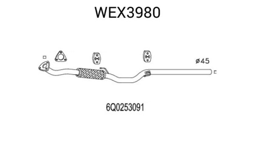 Racord evacuare VW POLO (9N) (2001 - 2012) QWP WEX3980 piesa NOUA