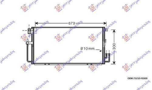 Radiator Ac/ 00-02 2 0 Wrx ()65x31x16) - Subaru Impreza 2001 , 73210-Fe001