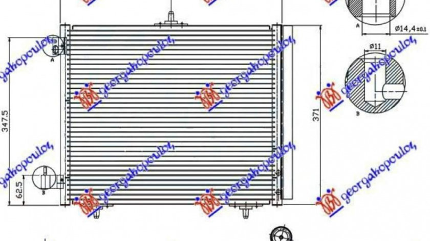 Radiator Ac/ 05- Petr-Dsl (42x37) 3brackets - Citroen C4 Cactus 2018 , 6455.El