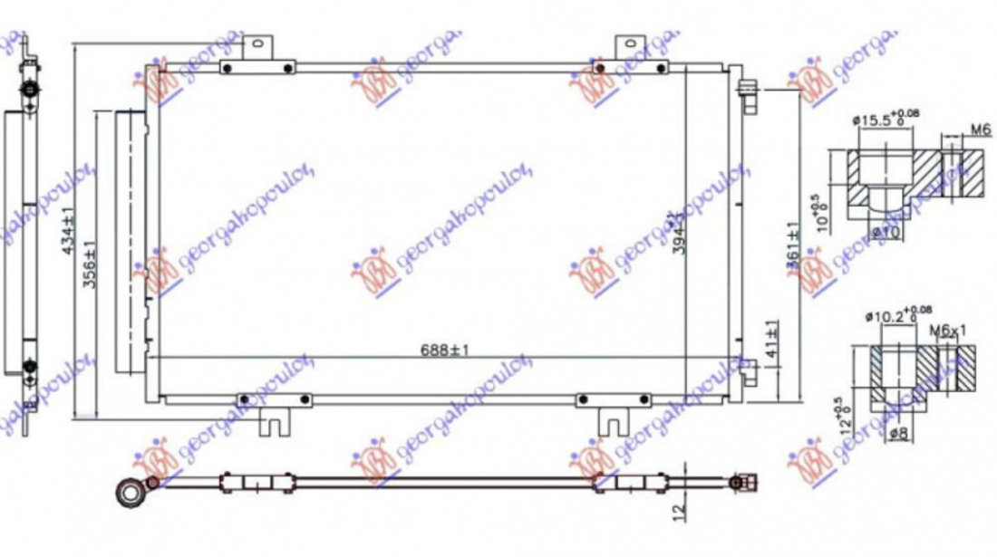 Radiator Ac/ 1 0 Benzina (48 8x35 3x1 2) - Suzuki Celerio 2014 , 95310-84m00