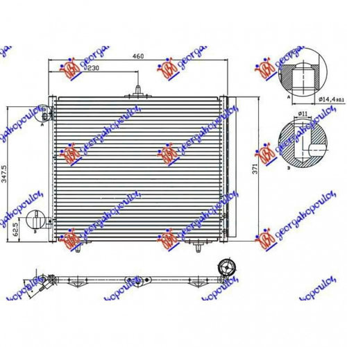 Radiator Ac/ 1 2 Benzina Manual (42x37) 3brackets - Opel Crossland X 2017 , 6455.El