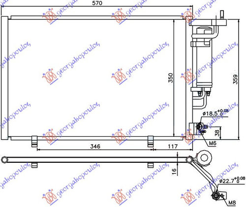 Radiator Ac/ 1 25-1 4-1 6 Efi Benzina - 1 5 Tdci Diesel (520x320x16) - Ford Fiesta 2013 , 1756414