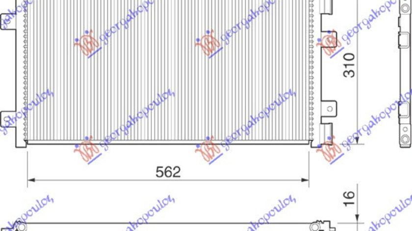 Radiator Ac/ 1 2i8v-16v (56x31) T Mar 01-02 - Fiat Punto 1999 , 46799862