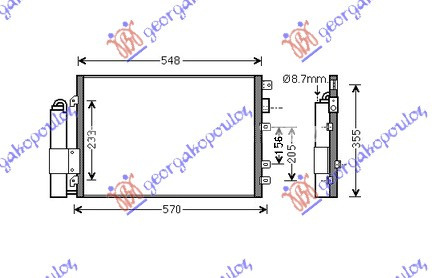 Radiator Ac/ 1 4cc 8v 1 6cc 16v 5d (51x38) - Renault Kangoo 2003 , 8200.221.132