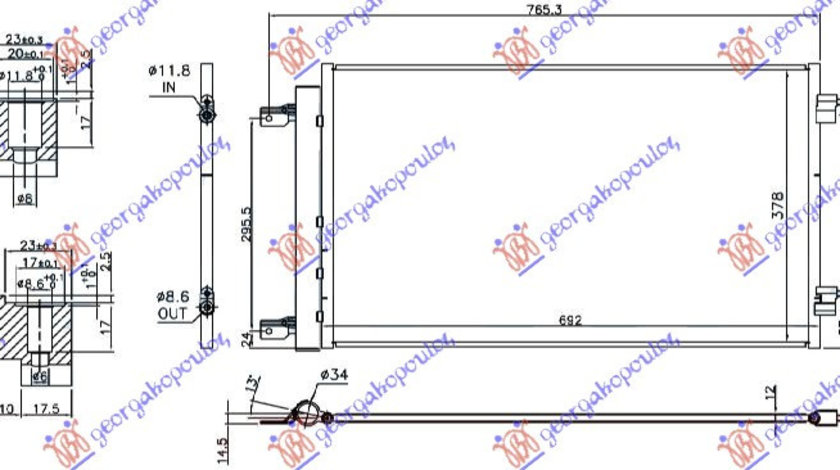 Radiator Ac/ 1 4i 16v B14xe (69 2x37 8x1 2) - Opel Astra K 5 Usi/S.W. 2016 , 39010376