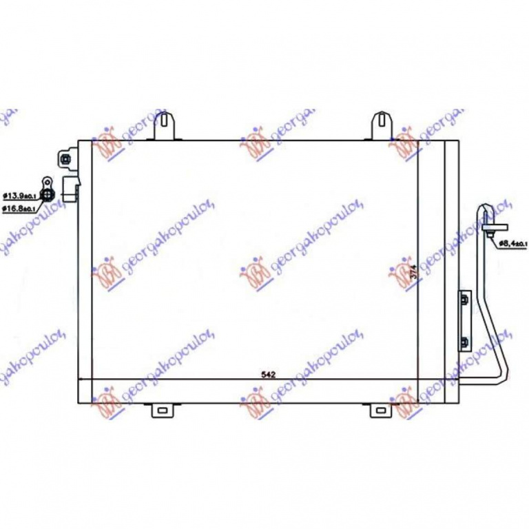 Radiator Ac/ 1 4i 8v-1 6 8v -08 (51x38) - Dacia Sandero 2008 , 8200090213