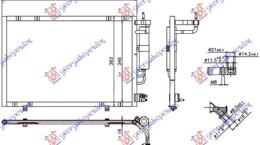 Radiator Ac/ -1 4tdci (530x350x16) 11- - Ford Fiesta 2008 , 1756718