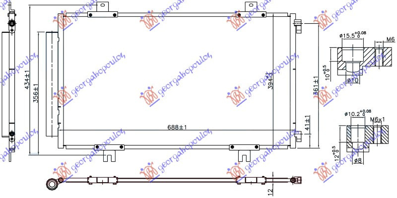 Radiator Ac/ 1 6 16v Benzina (688x394x12) - Suzuki Sx4 S-Cross 2013 , 9531061m10