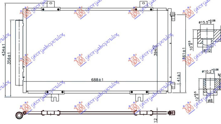 Radiator Ac/ 1 6 16v Benzina (688x394x12) - Suzuki Sx4 S-Cross 2013 , 9531061m10