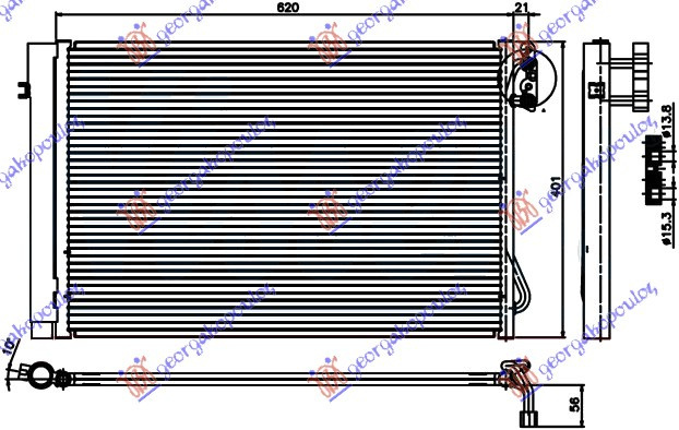 Radiator Ac/ 1 6-2 0-2 5 3 0 Petr(58 7x40) - Bmw Series 3 (E90/91) Sdn 2005 , 64536930038