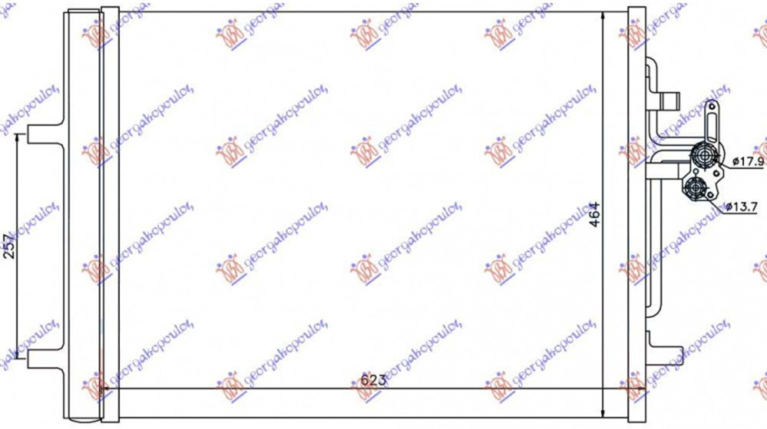 Radiator Ac/ 1 6/2 0 D (2 4 D5) (2 0 D4 D5244t12) Diesel -15 (585x470x16) - Volvo V70 2013 , 30794562