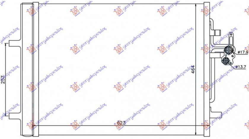 Radiator Ac/ 1 6/2 0 D (2 4 D5) Diesel (585x470x16) - Volvo S80 2006 , 30794562