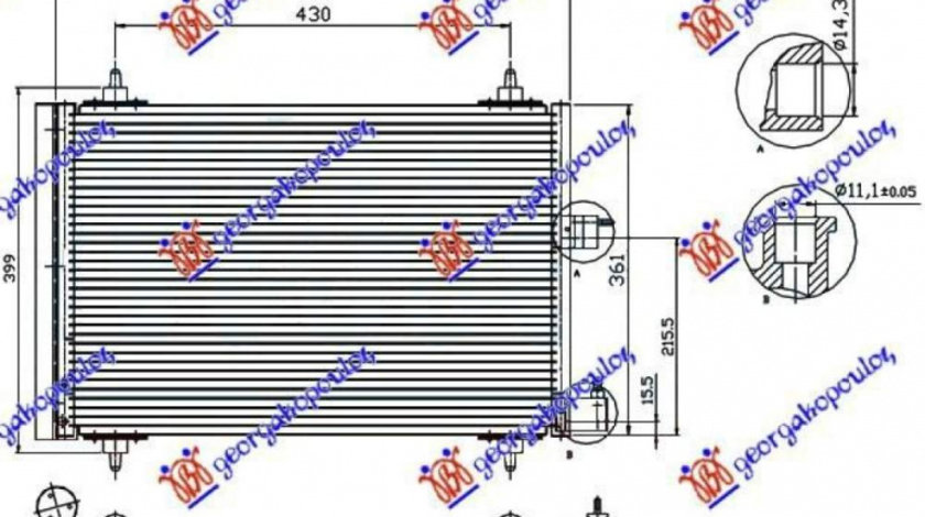 Radiator Ac/ 1 9-2 0 Diesel(52x36x1 6) - Citroen Berlingo 2002 , 6455y9