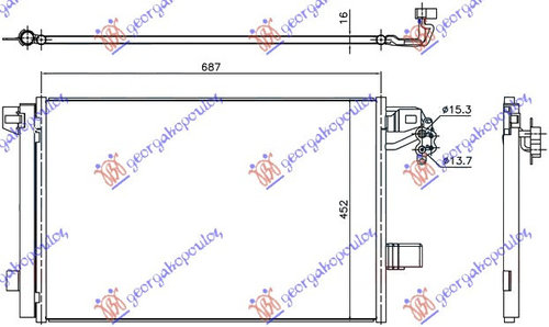 Radiator Ac/ 2 0 T D (67 5x44) - Vw Transporter (T5) 2010 , 7e0820411b