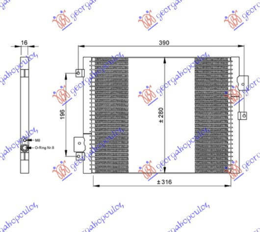 Radiator Ac/ 2 7-2 9-S 3 2-S 3 4 Petr (36 5x27x1 6) - Porsche Boxster (987) 2004 , 99657311103