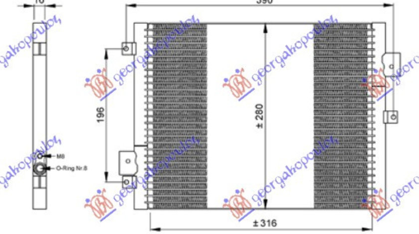 Radiator Ac/ 2 7-2 9-S 3 2-S 3 4 Petr (36 5x27x1 6) - Porsche Boxster (987) 2004 , 99657311103