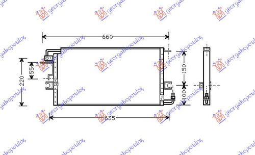 Radiator Ac/ (54x27 2) - Toyota Hilux- (Yn 85) 2 Usi 1989 , 88460-89115