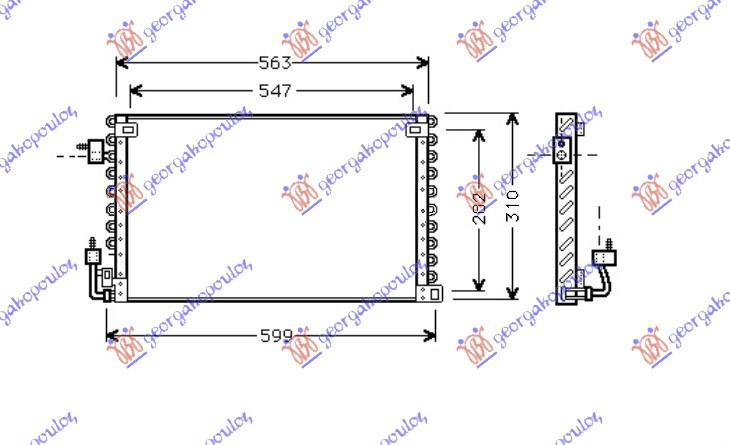 Radiator Ac/ (54x31 3x2 5) - Peugeot 106 1996 , 6455v5