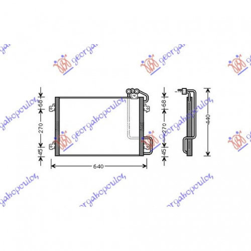 Radiator Ac/ (54x38 5) - Renault Megane Scenic 1999 , 7700434383