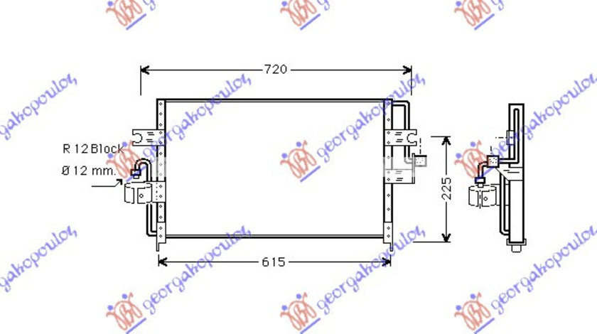 Radiator Ac/ -92 (59 7x30 5x2 5)(In/Out12mm) - Nissan Primera (P10) Sdn-L/B 90-96, 92110-60j00