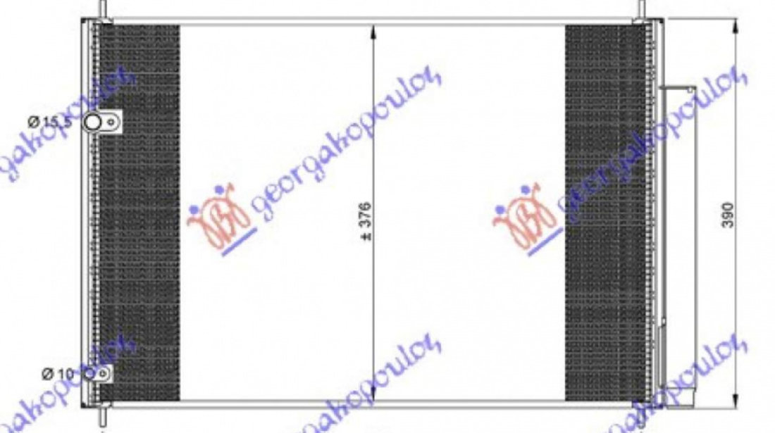 Radiator Ac/ Benz-Dsl (59 6x38x1 6) - Toyota Corolla (E 15) Sdn 2011 , 88450-02280